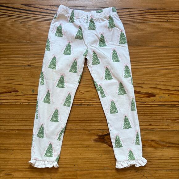 Cecil and Lou white holiday Christmas tree ruffle bottom pajama pants SIZE 3T - Picture 1 of 6